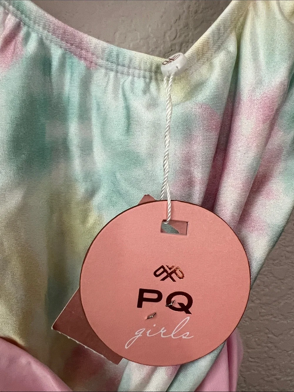 PQ Swim Tie-Dye One-Piece Swimsuit with Pink Belt Size 8